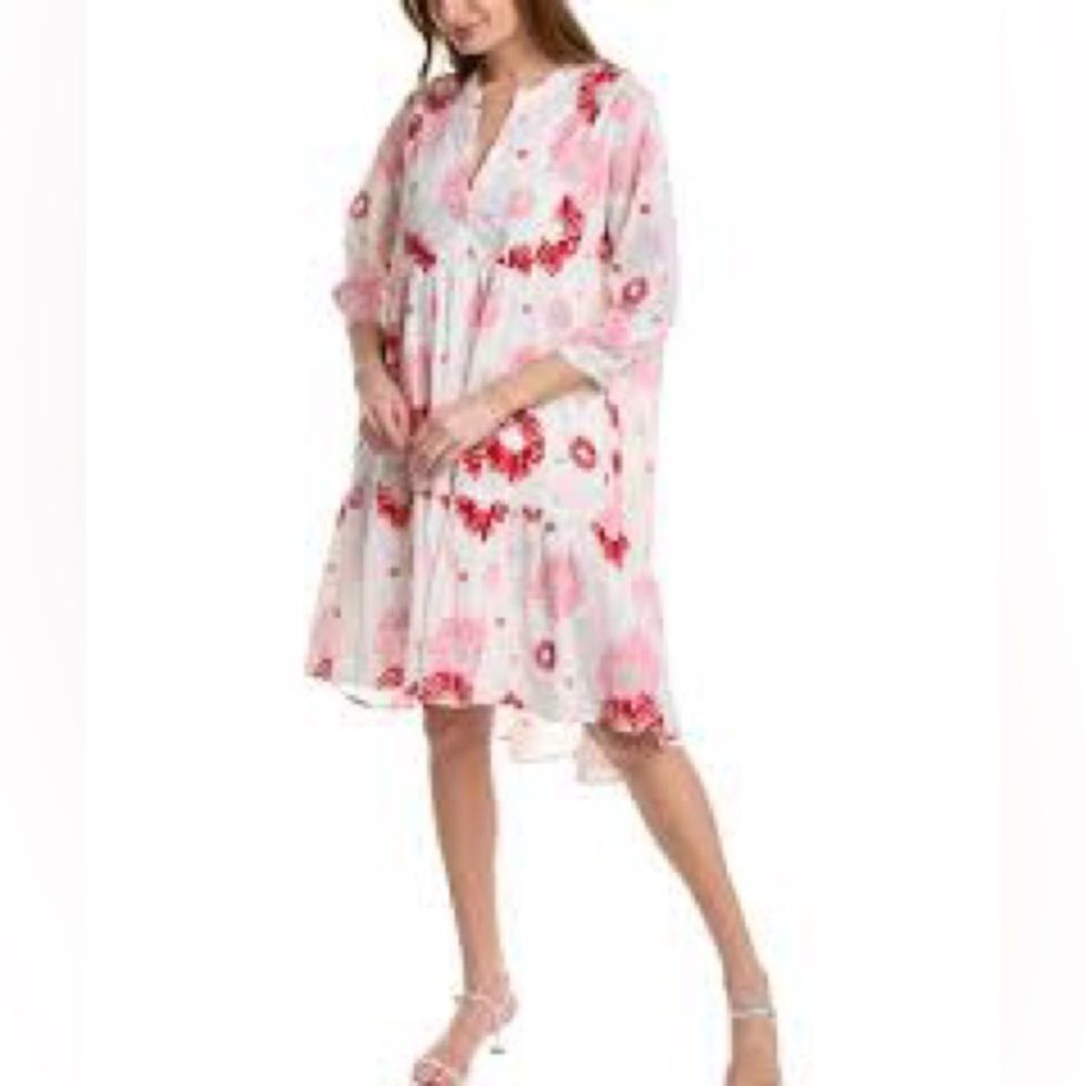 Ro's Garden Giselle Rose Pink Floral Floral Accents Dress SIZE XS NEW